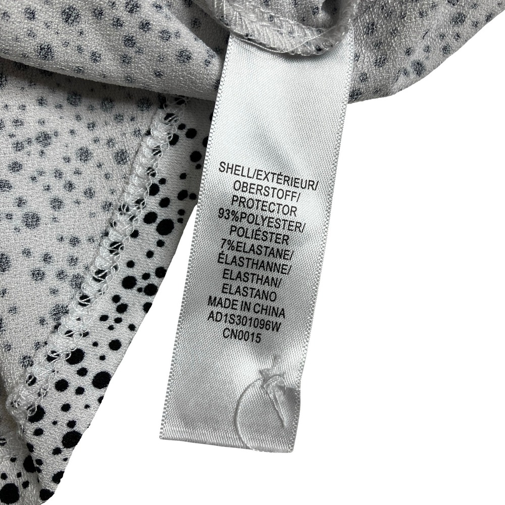 Adrianna Papell Blouse Women 1X White Polka Dot Ruffle Sleeve Smocked Top Plisse - Picture 4 of 12